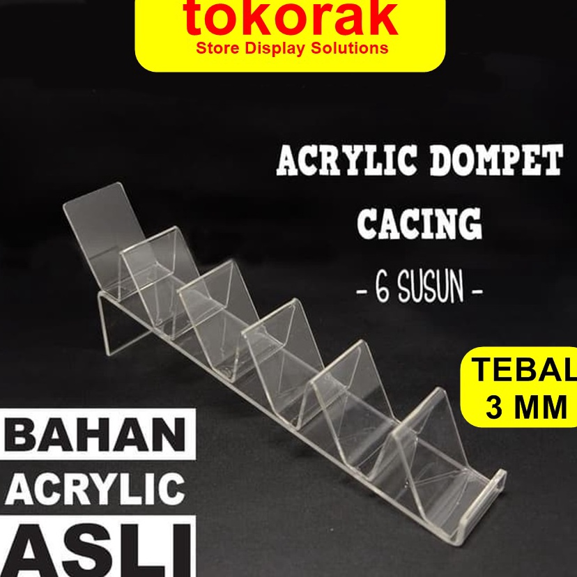

Paket Irit ACRYLIC DOMPET CACING 6 SUSUN AKRILIK ASLI STAND TEMPAT HANDPHONE