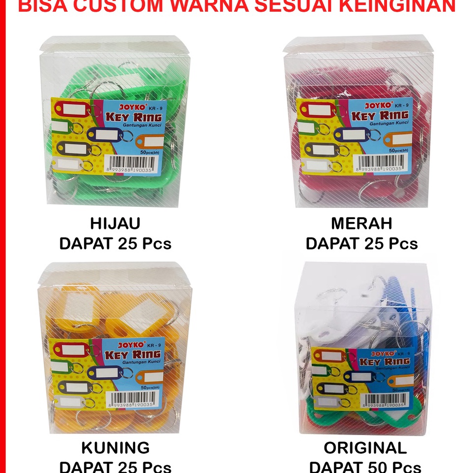 

Top Product Gantungan Kunci Label Nama Joyko Key Ring Warna KR9
