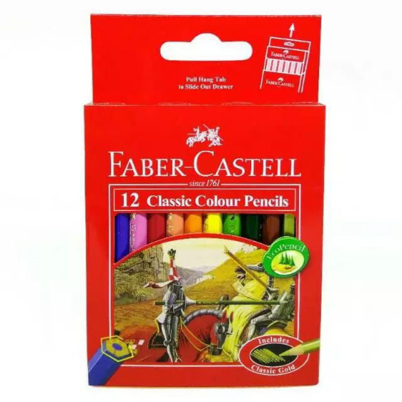 

[SET] PENSIL WARNA CLASSIC COLOUR PENCILS FABER CASTELL 12 WARNA PENDEK