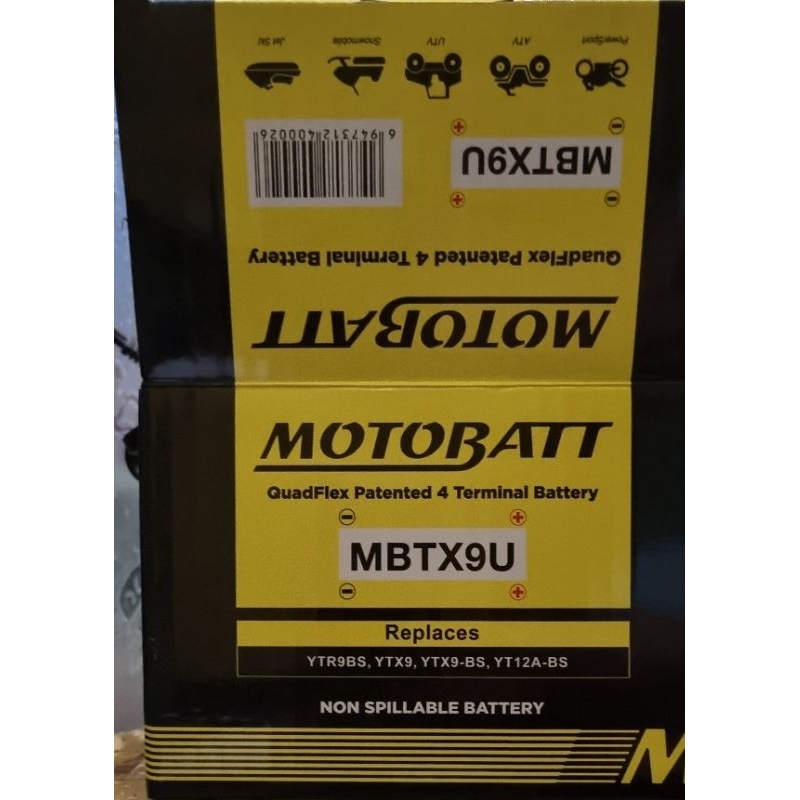 Aki motobatt MBTX9U alternatif YT12A KAWASAKI Z800 Z1000 ZX6R ZX636