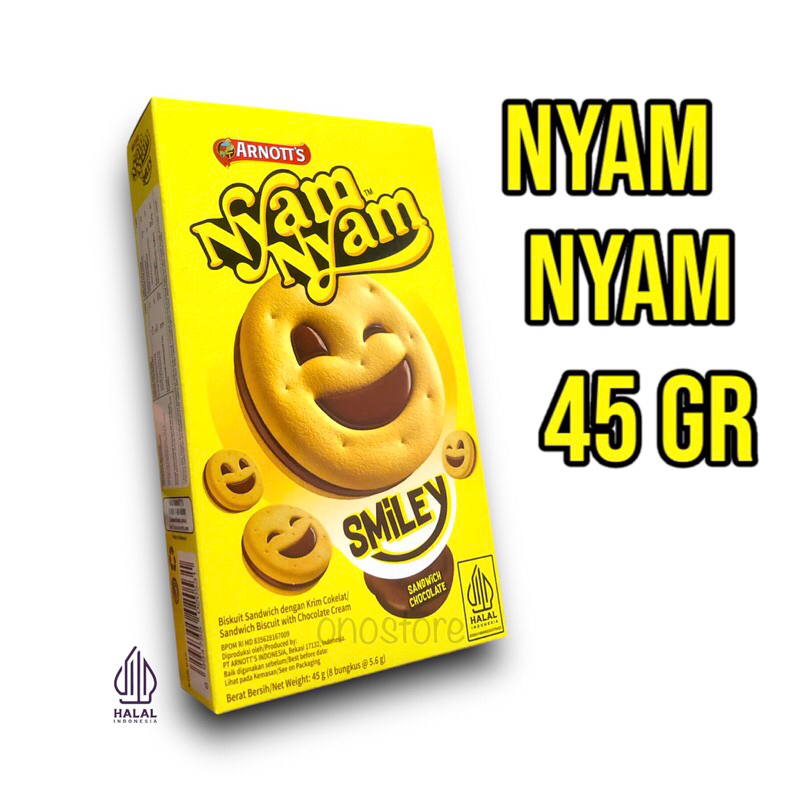 

Biskuit Coklat Sandwich Nyam Nyam Smiley 45 gram