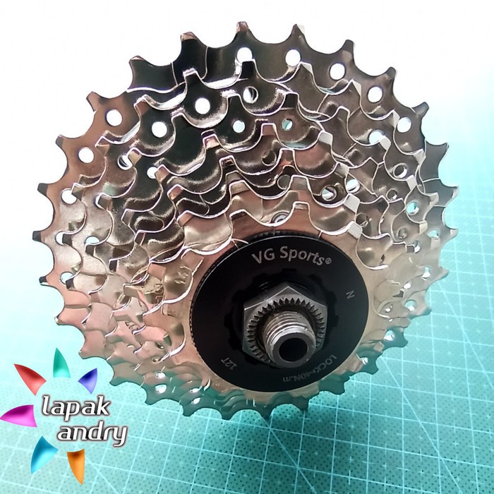 LapakAndry VG SPORTS Sprocket 7 Speed 12-28T Untuk Freehub 7 Speed Shimano Quando Joytech Vintage Ja