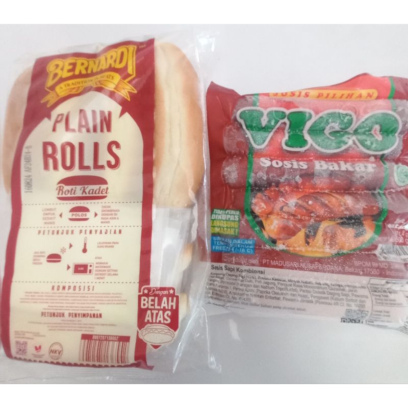 

Paket Hotdog (roti hotdog 6pcs +sosis bakar jumbo 6pcs)