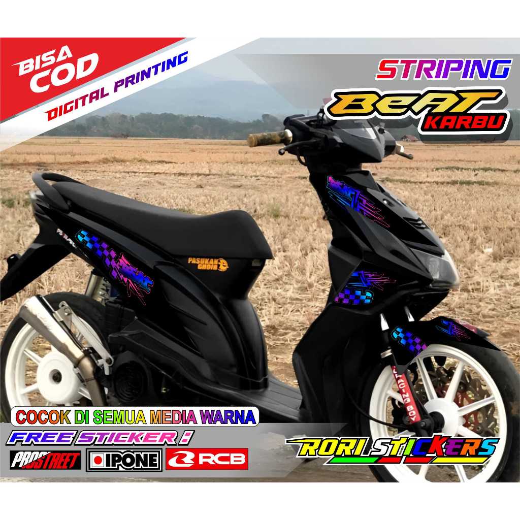 STRIPING VARIASI HONDA BEAT KARBU / STICKER LIST VARIASI MOTOR BEAT KARBU