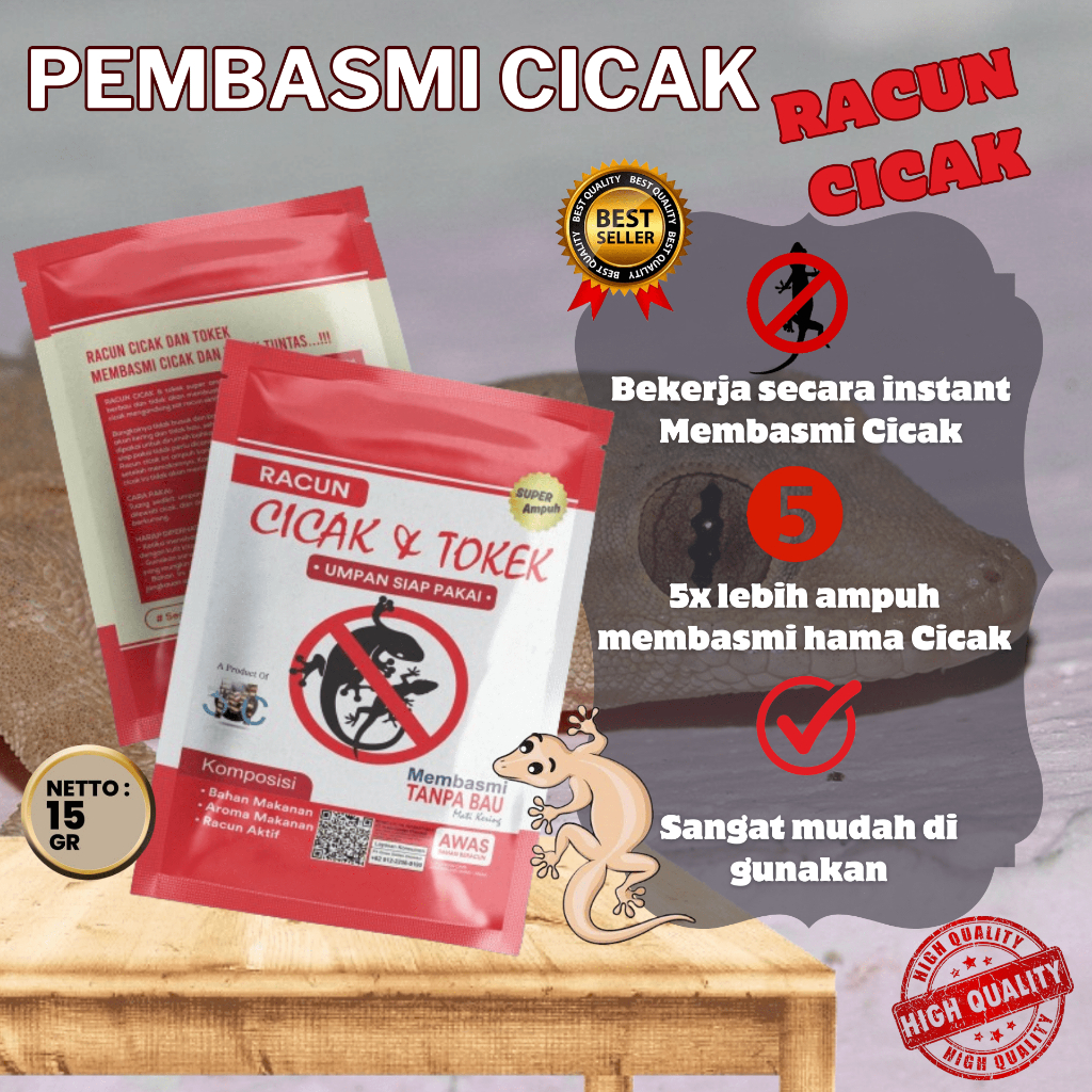RACUN PEMBASMI CICAK / RACUN CICAK DAN TOKEK AMPUH/ RACUN CICAK 15GRAM SAHSET