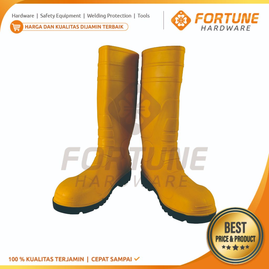 Cuci Gudang Sepatu Boot Safety Rubber Lynx Safety With Steel Toe Ujung Besi