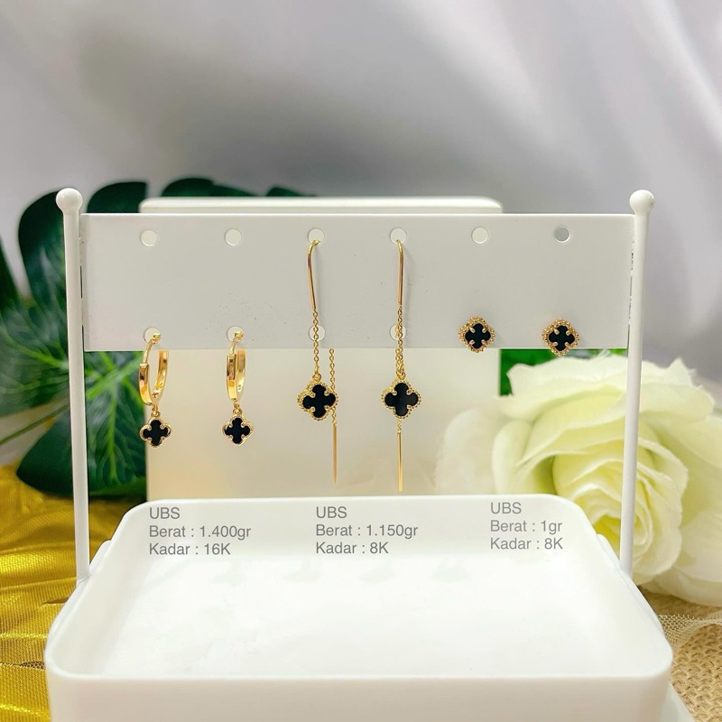 Perhiasan Anting Emas Black Clover UBS 8k/375 dan 16k/700