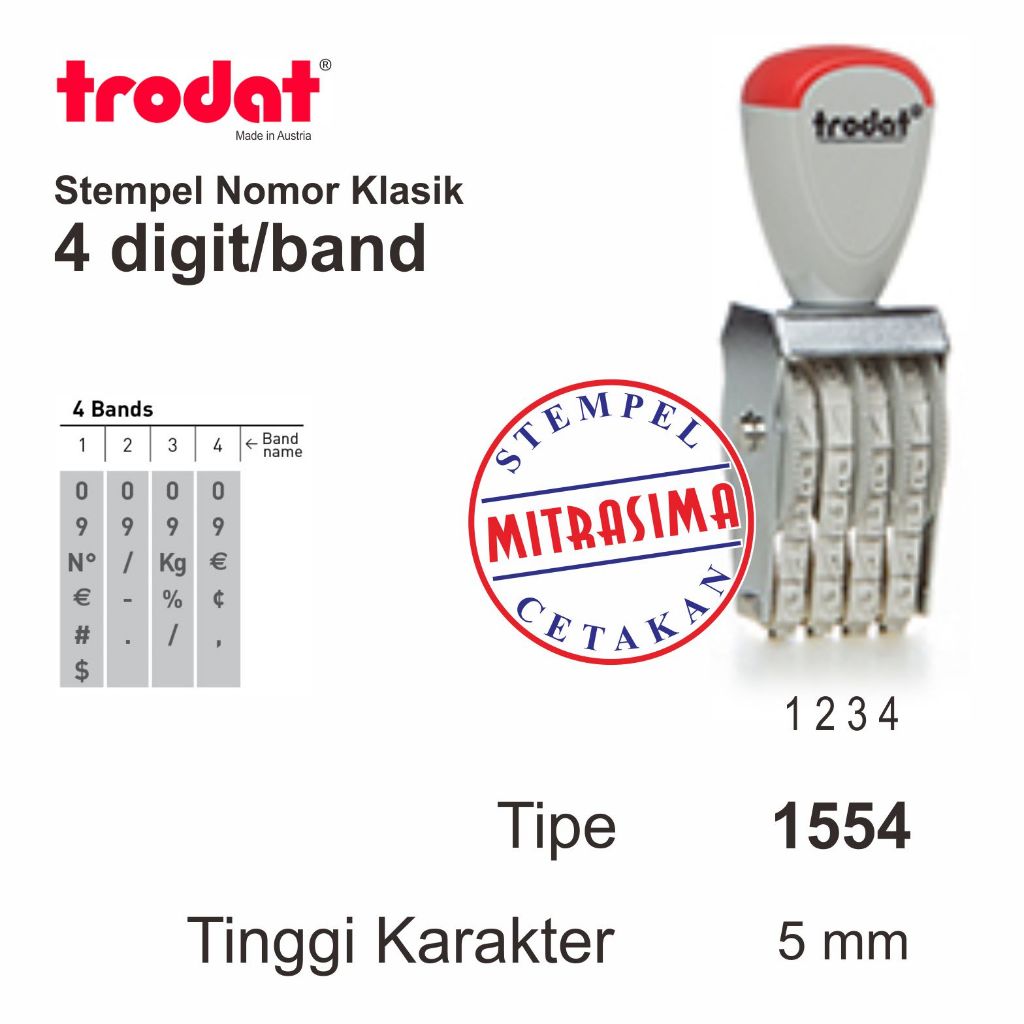 

Stempel 4 digit ukuran 5 mm Modifikasi 3 angka, 1 huruf