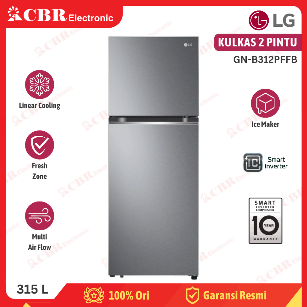 Kulkas LG 2 Pintu GN-B312PFFB (315 L / Inverter)