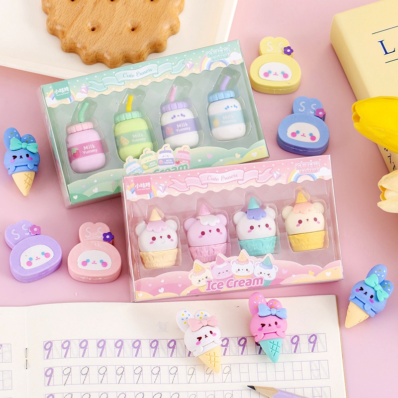 

[GROSIR ATK] 1 SET ISI 4 PENGHAPUS BENTUK DESSERT FOODIES AND DRINK MANIS LUCU IMUT LG