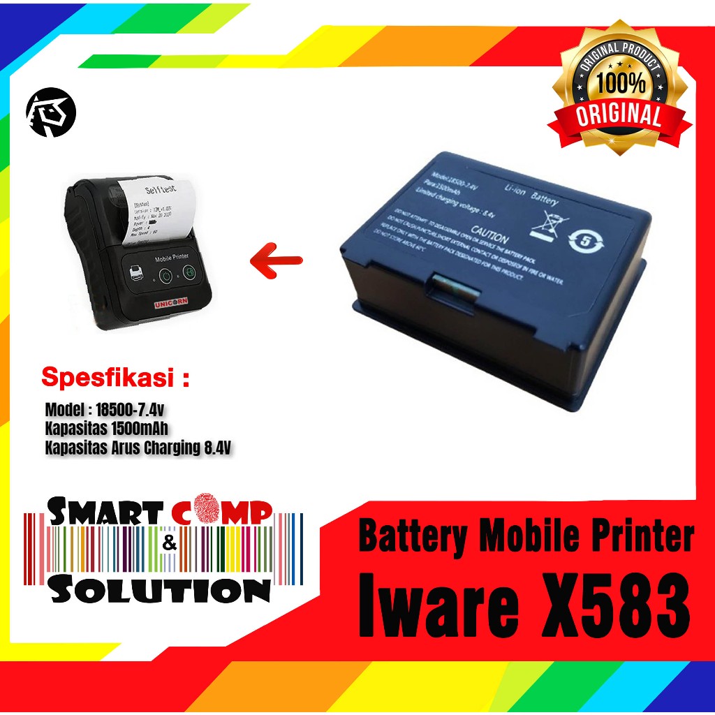 Baterai Battery Mobile Printer Bluetooth Iware X583 / SMARTCOM / EPPOS EPX583 / OKAY / DIGIT DT58B