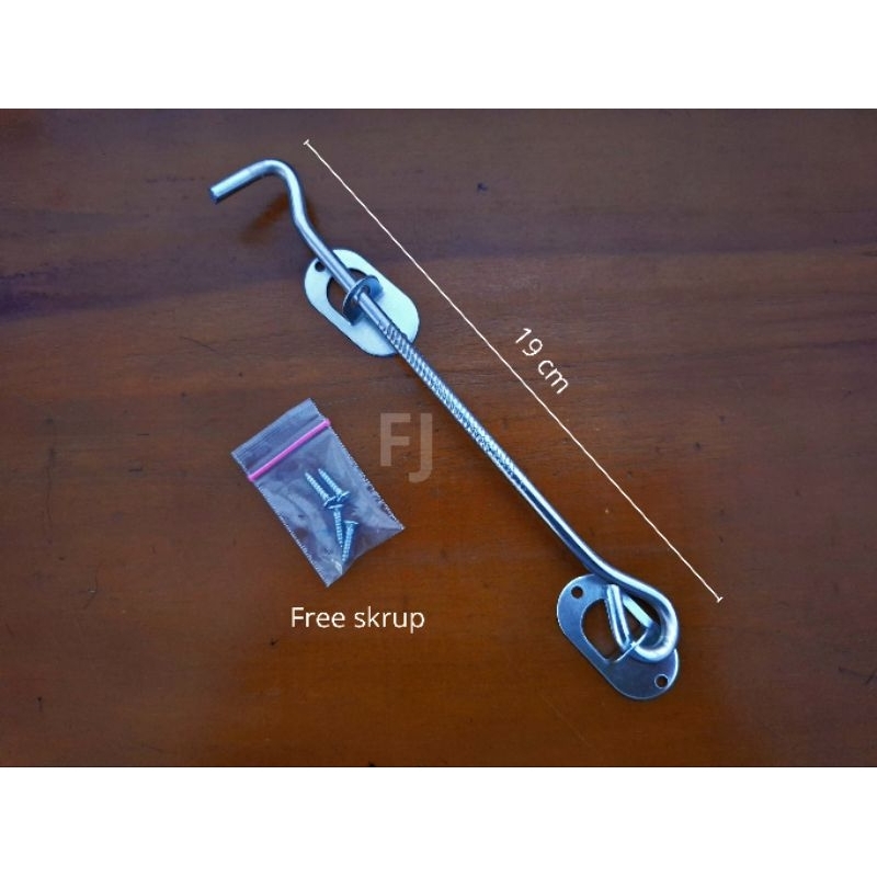 Hak angin/ pengait jendela/ penompang jendela chrome polos dan carter