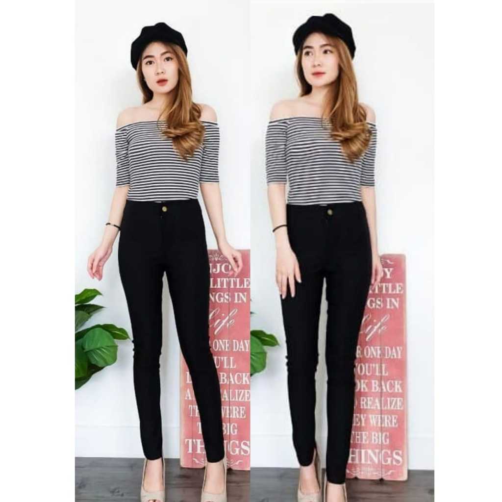 (COD) Celana Kerja Wanita Miss Hotty Celana High Waist Jegging Black | Celana Impor  | HW Jegging