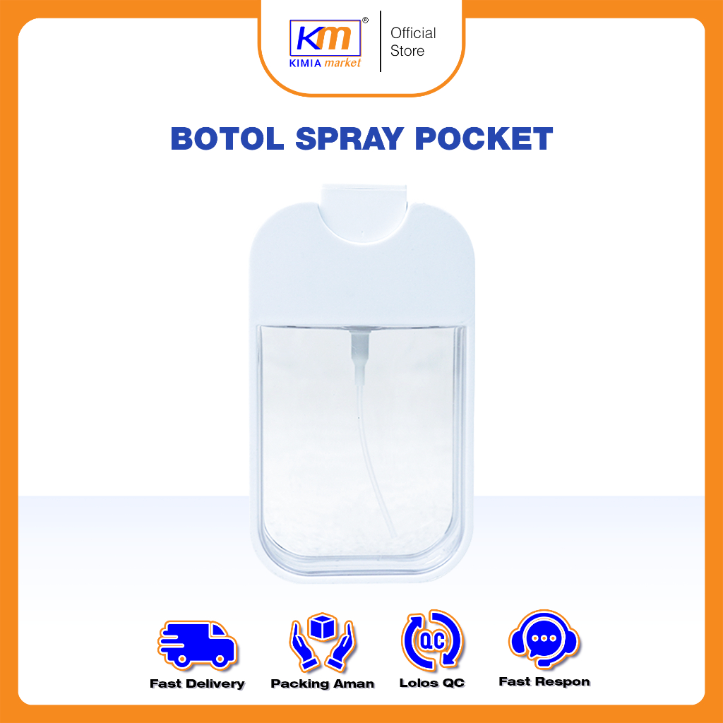 Premium Botol Spray Mini 45ml / Spray Pocket Putih ukuran 45ml / Spray Kotak Praktis / Spray Kecil