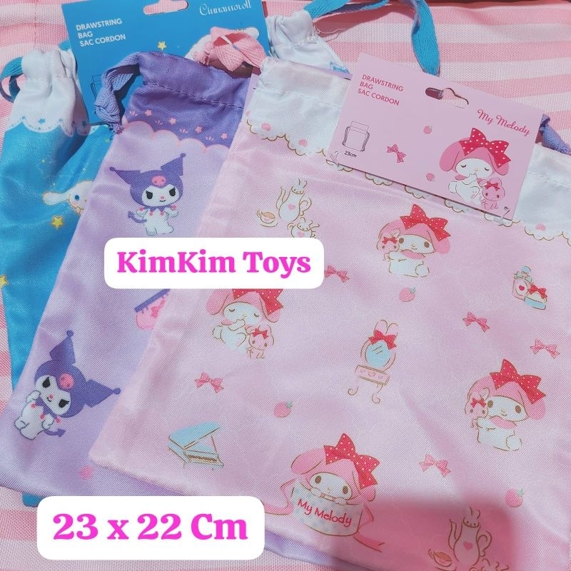 Drawstring Bag Original Miniso Sanrio Tas Serut Kuromi Cinnamoroll Melody