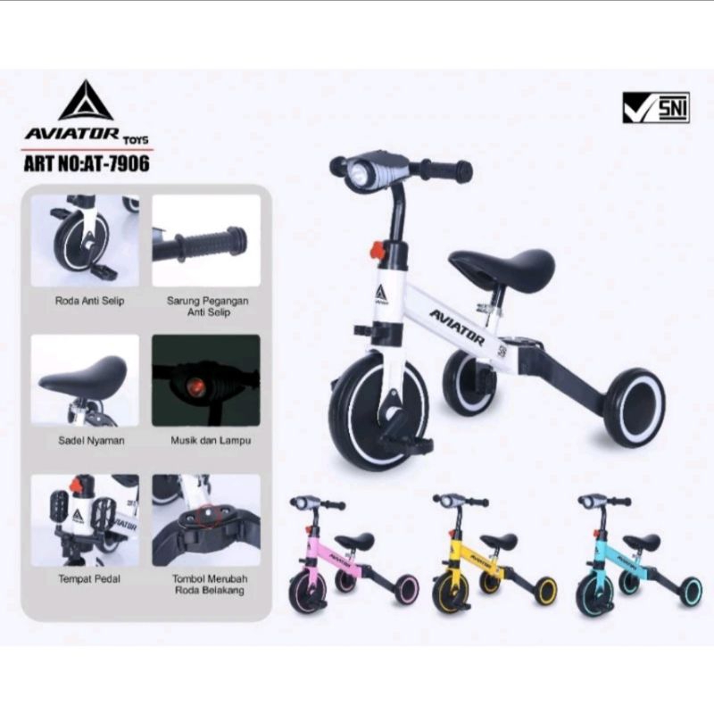 SEPEDA BALANCE BIKE 3IN1 AT 7906