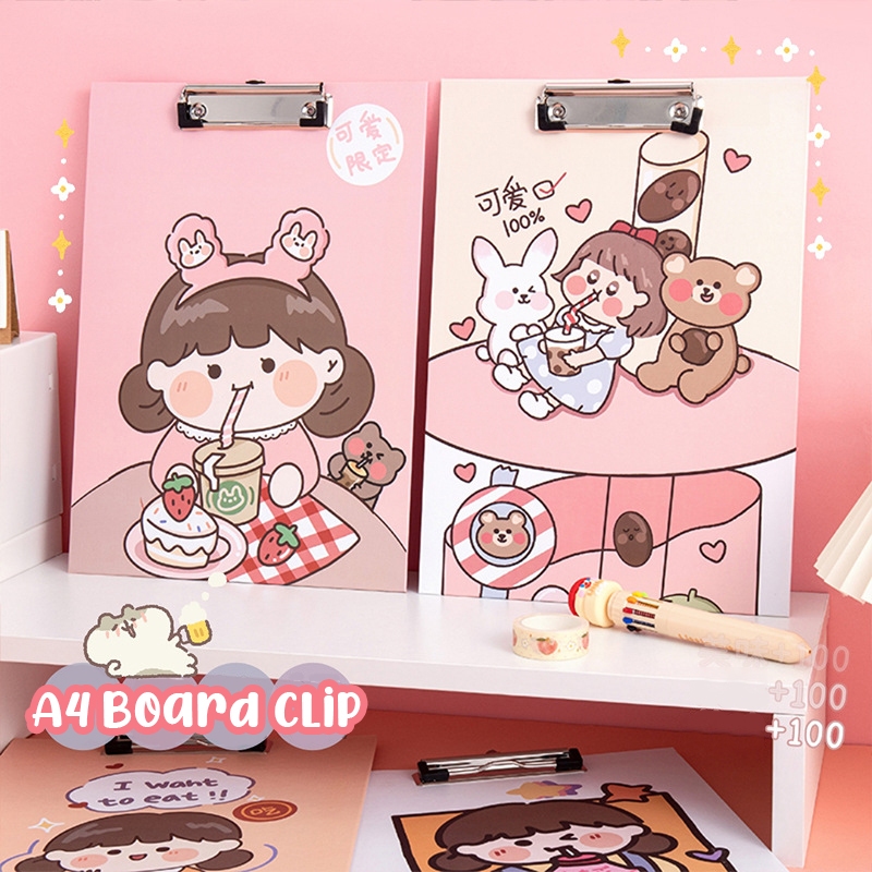 

Papan Alas Ujian A4 Clip Board, Papan Tulis Kartun Lucu, Papan Penjepit Kertas Bahan Karton Tebal
