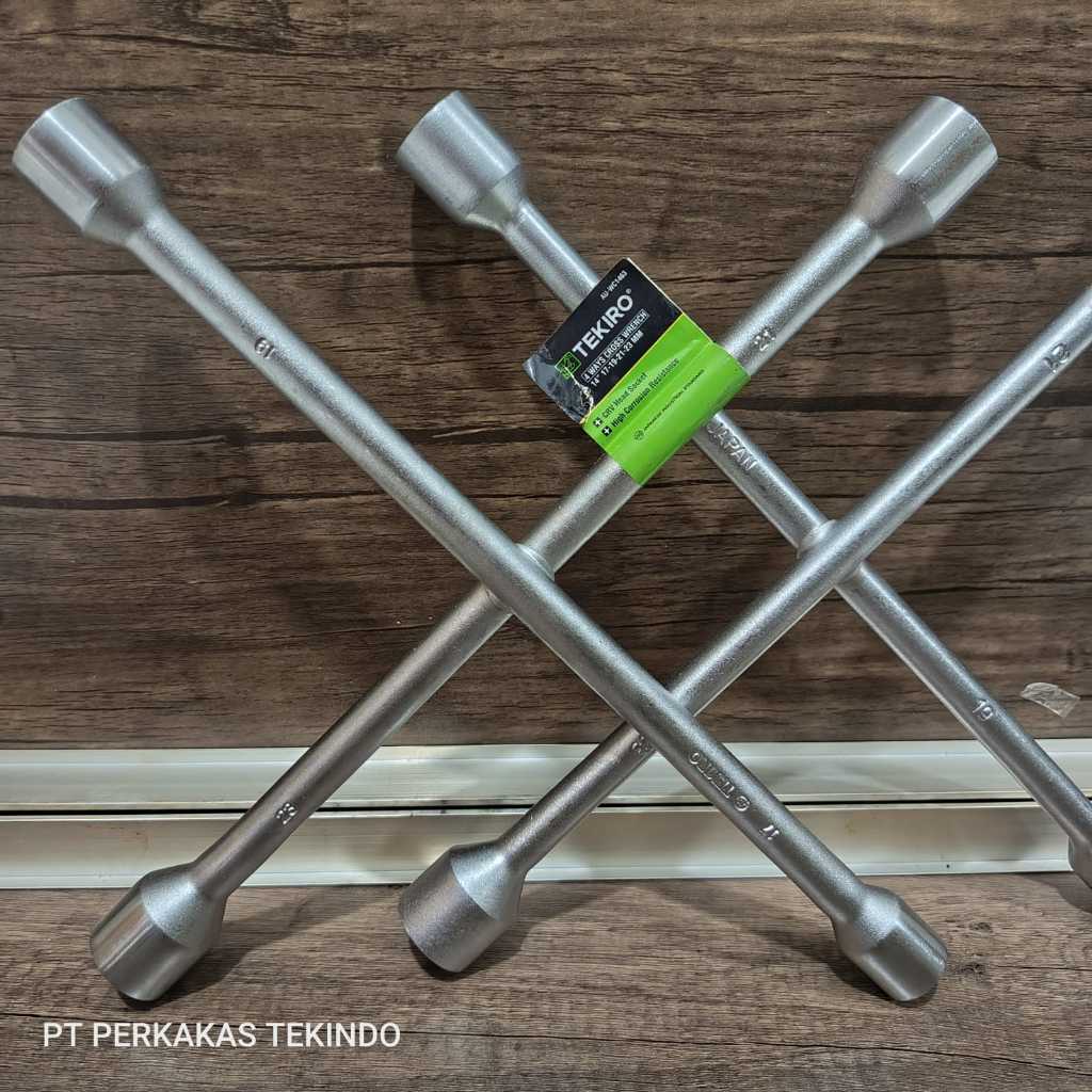 TEKIRO Kunci Roda Palang Mobil 14 Inch Socket Sok Roda Ukuran 17 Mm x 19 Mm x 21 Mm x 23 Mm Cod
