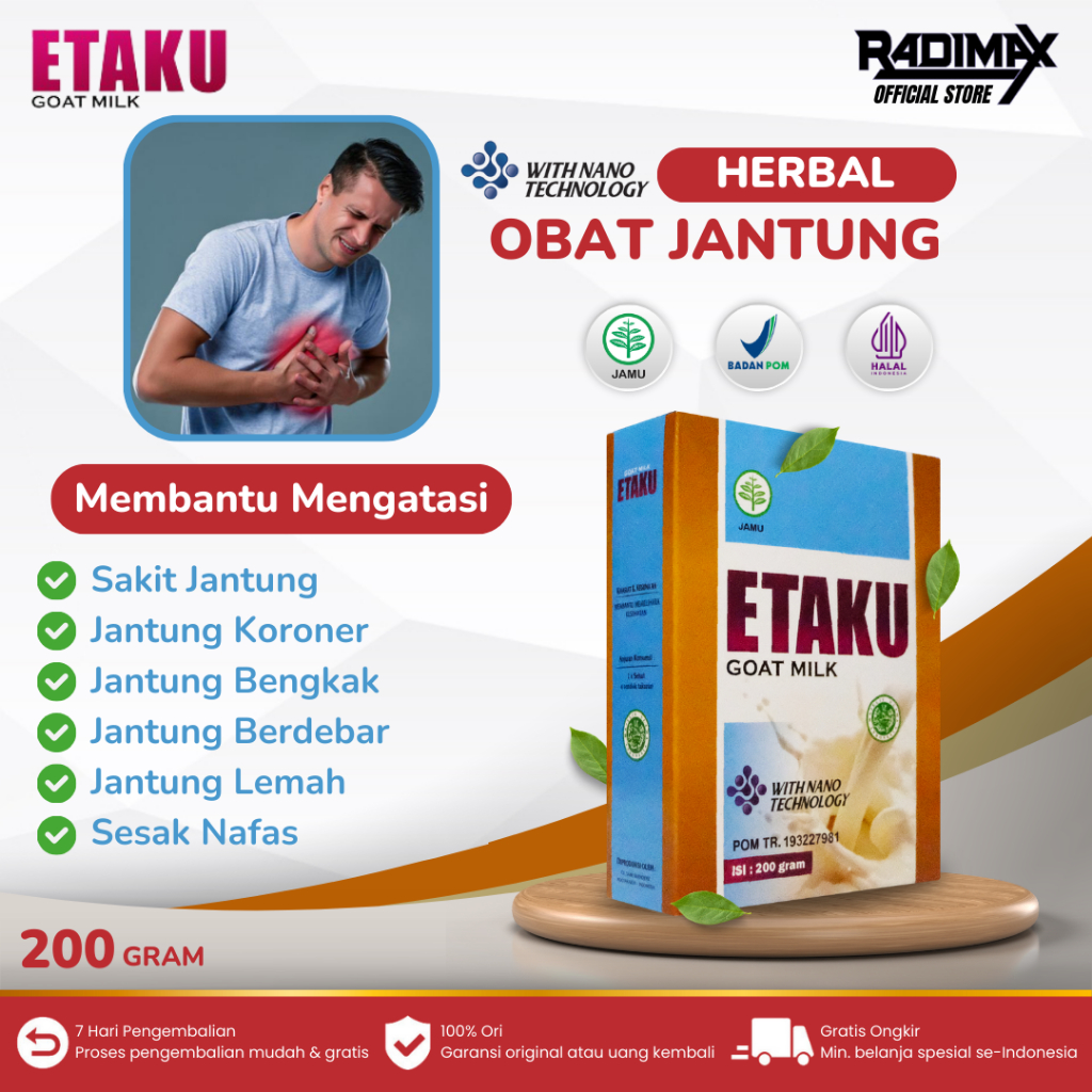 

Etaku Goat Milk Susu Kambing Etawa Obat Jantung Koroner Bengkak Berdebar Lemah Sesak Nafas Nyeri Dada