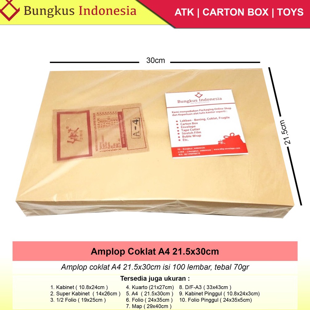 

KODE P48V Amplop Coklat A4