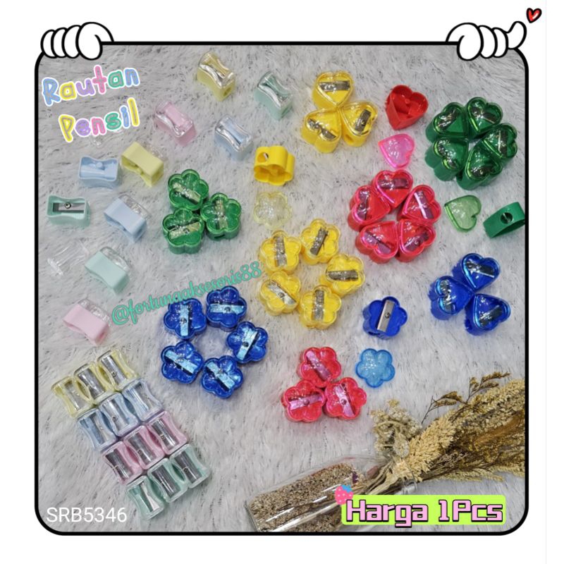 

RAUTAN PENSIL PLUS TUTUP / SERUTAN PENSIL JOYKO WARNA PASTEL / RAUTAN PENCIL MOTIF BUNGA / OROTAN PENSIL MOTIF HATI / LOVE FLOWER PENCIL SHARPENER / RSB5346