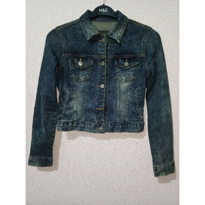 Baju jacket jeans wanita lengan panjang bluepop jeans second