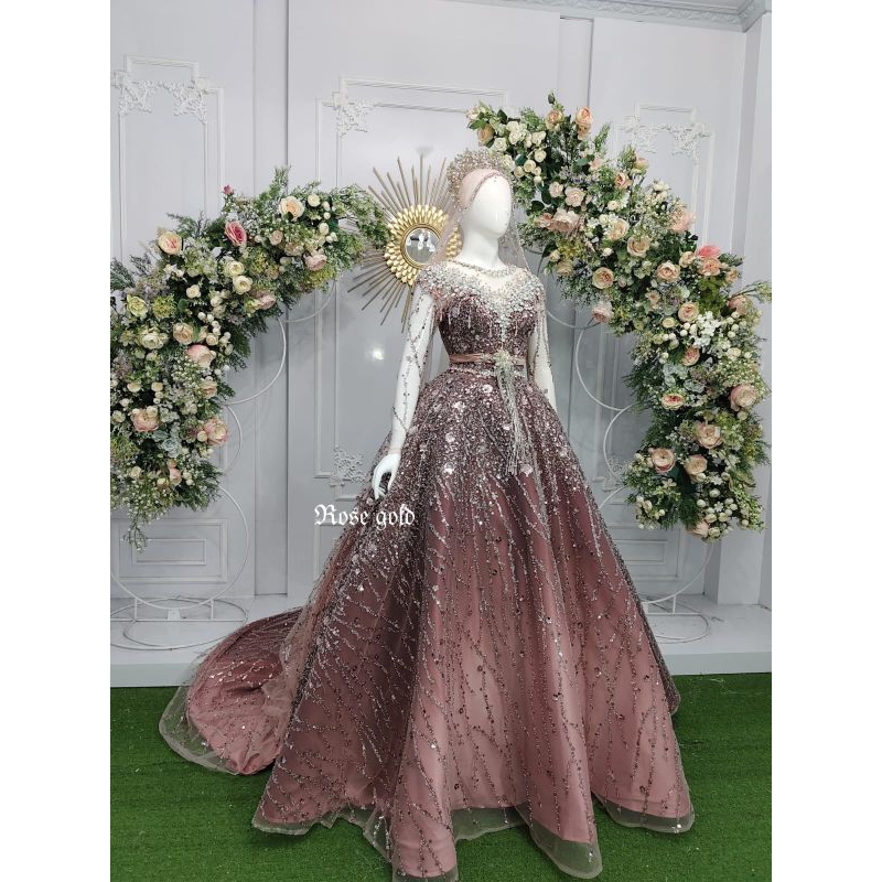 gaun rose gold premium
