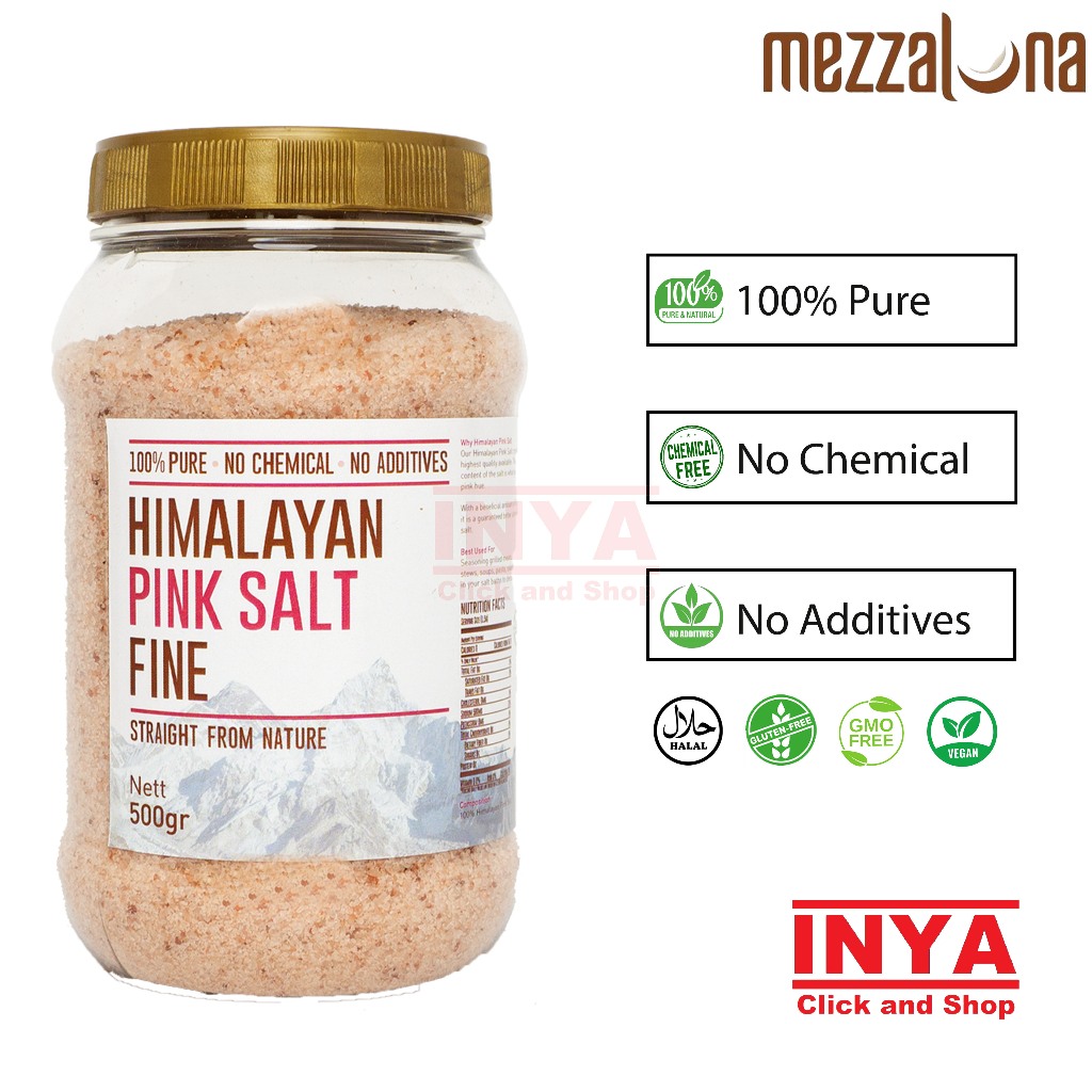 

MEZZALUNA Himalayan Pink Salt Fine 500gr - Garam Halus Himalayan Pink