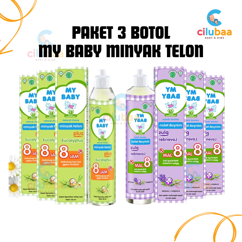 [3 PCS] MY BABY Minyak Telon Plus Eucalyptus | Lavender 60ml 90ml 150ml