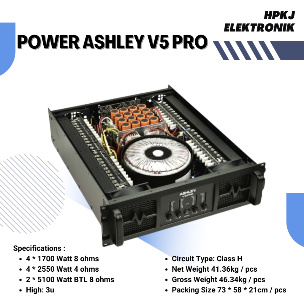 POWER AMPLIFIER ASHLEY V5PRO V5 PRO V 5 PRO  Power Ampli Ashley V5Pro