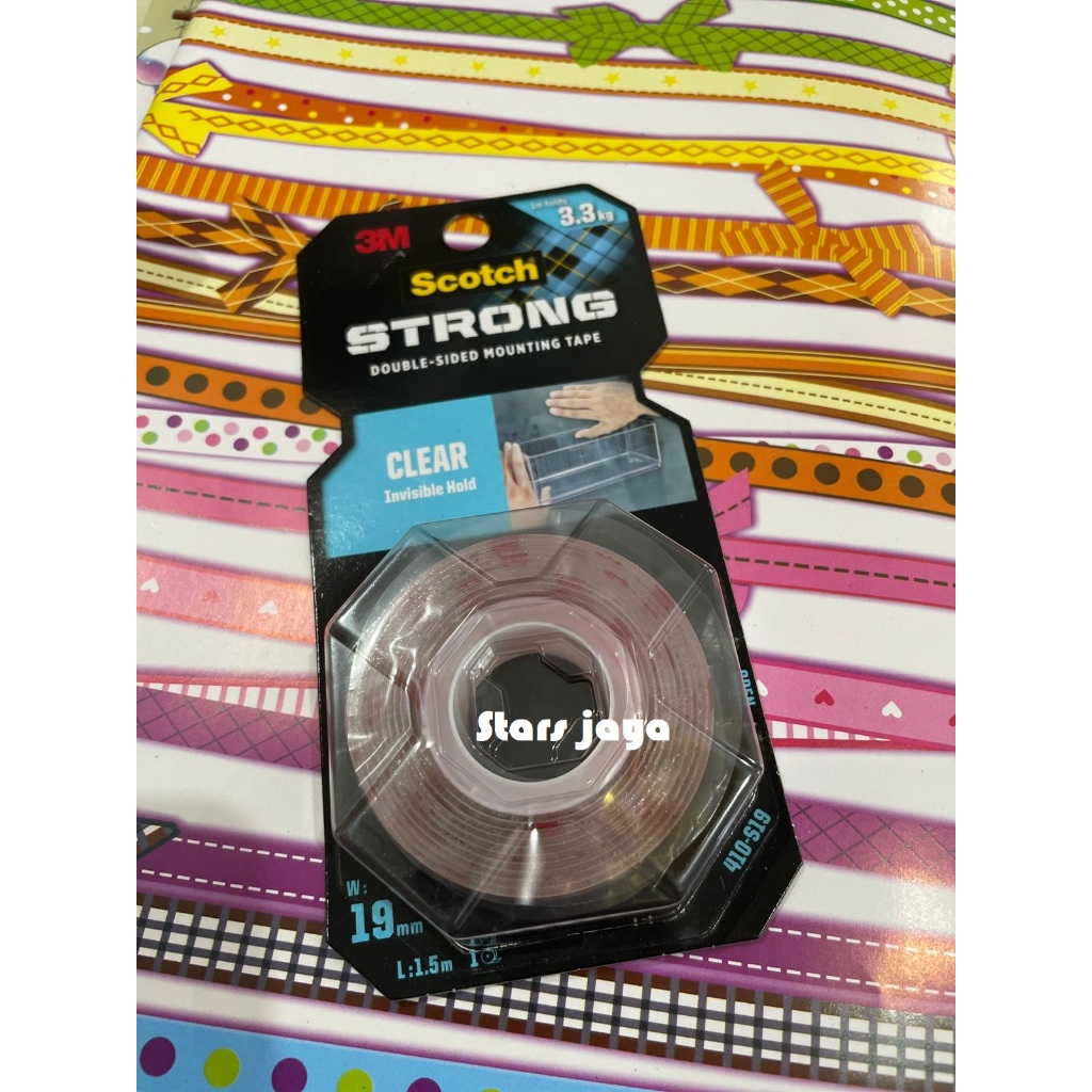 

3M Scotch Strong Double Tape Mounting TRANSPARAN Clear, Double Tape Transparan