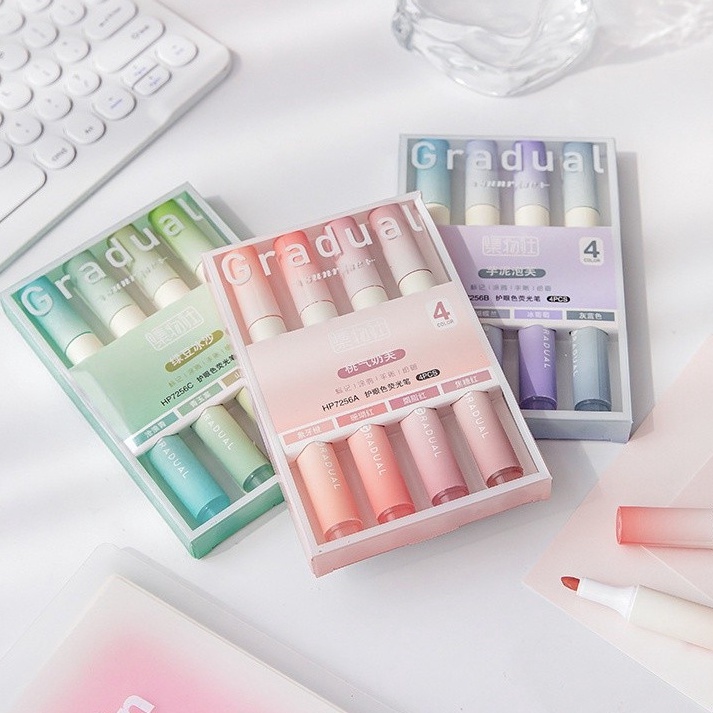 

KODE L9G 1 Set Highlighter Set Spidol Warna Isi 4 Pcs Macaron Color Pens G9