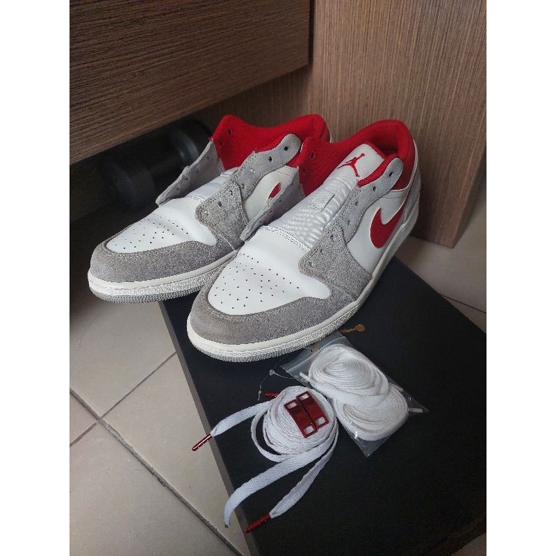 Nike Air Jordan 1 Low Light Smoke Grey/Gym Red Original (Second) Size 47.5