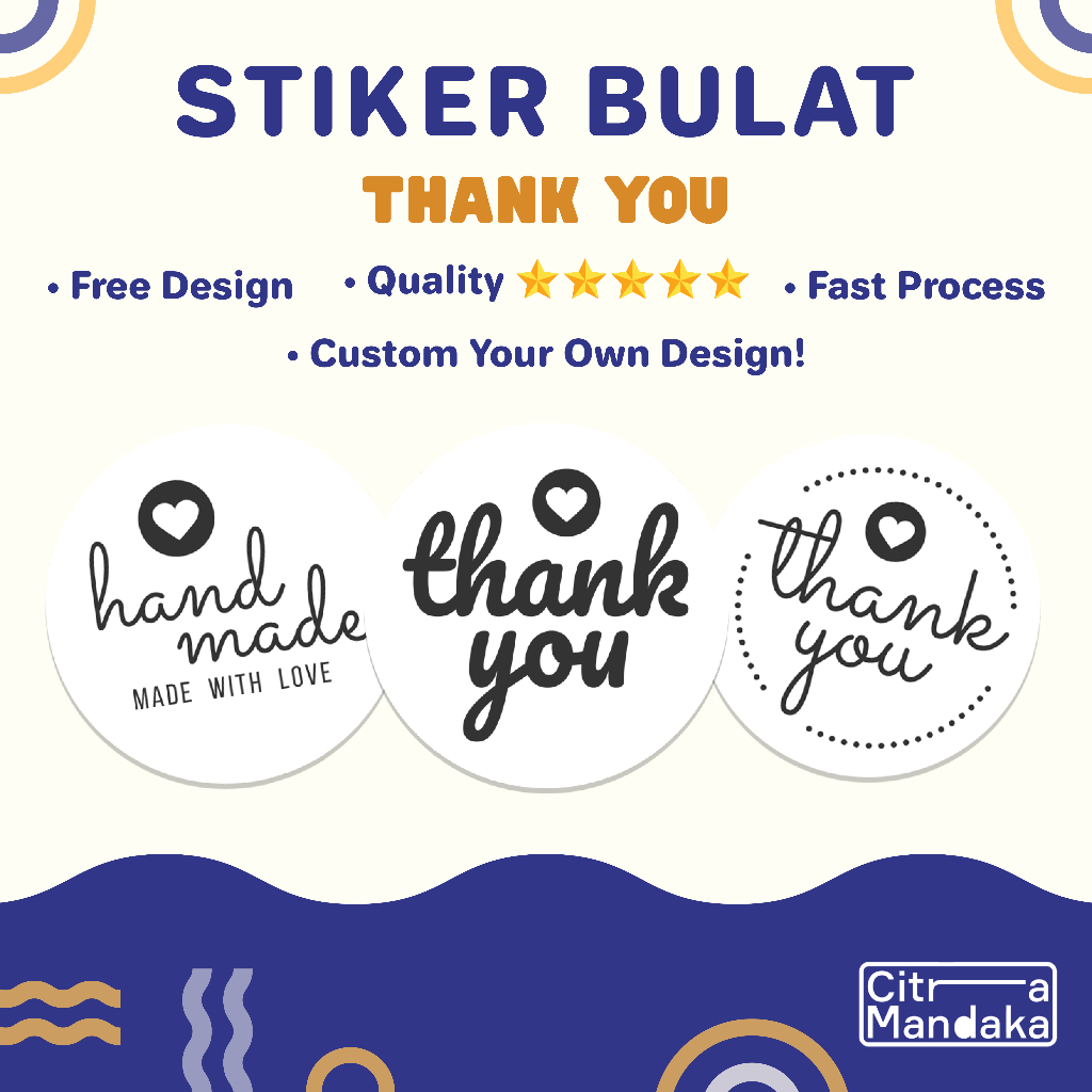 

Cetak Stiker Thank You Custom Ucapan Terima Kasih Bulat Thank You For Order Olshop