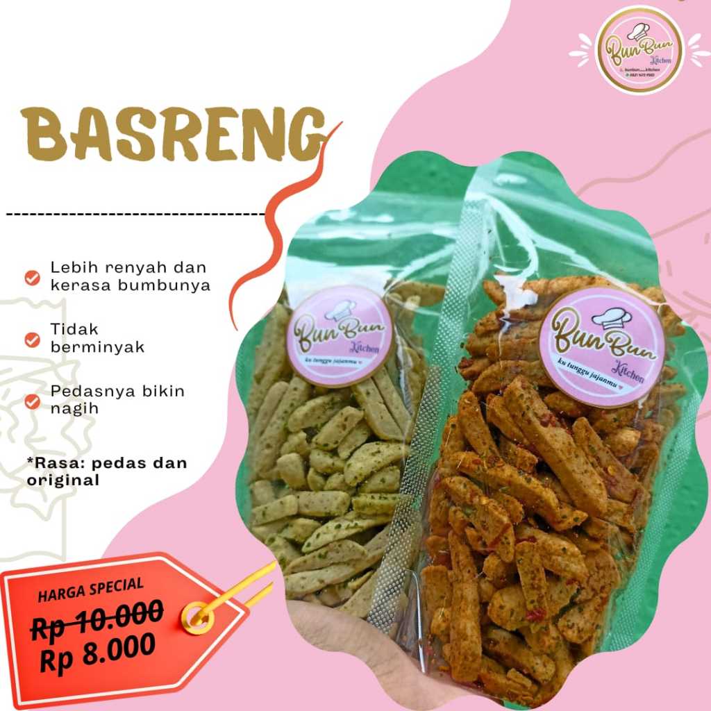 

Basreng Pedas Gurih / Basreng kering Aroma Daun Jeruk 100 Gr