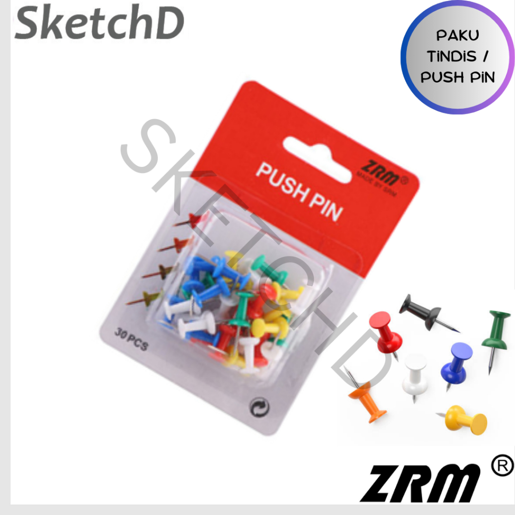 

Paku Tindis - Push Pin warna warni ZRM P30C