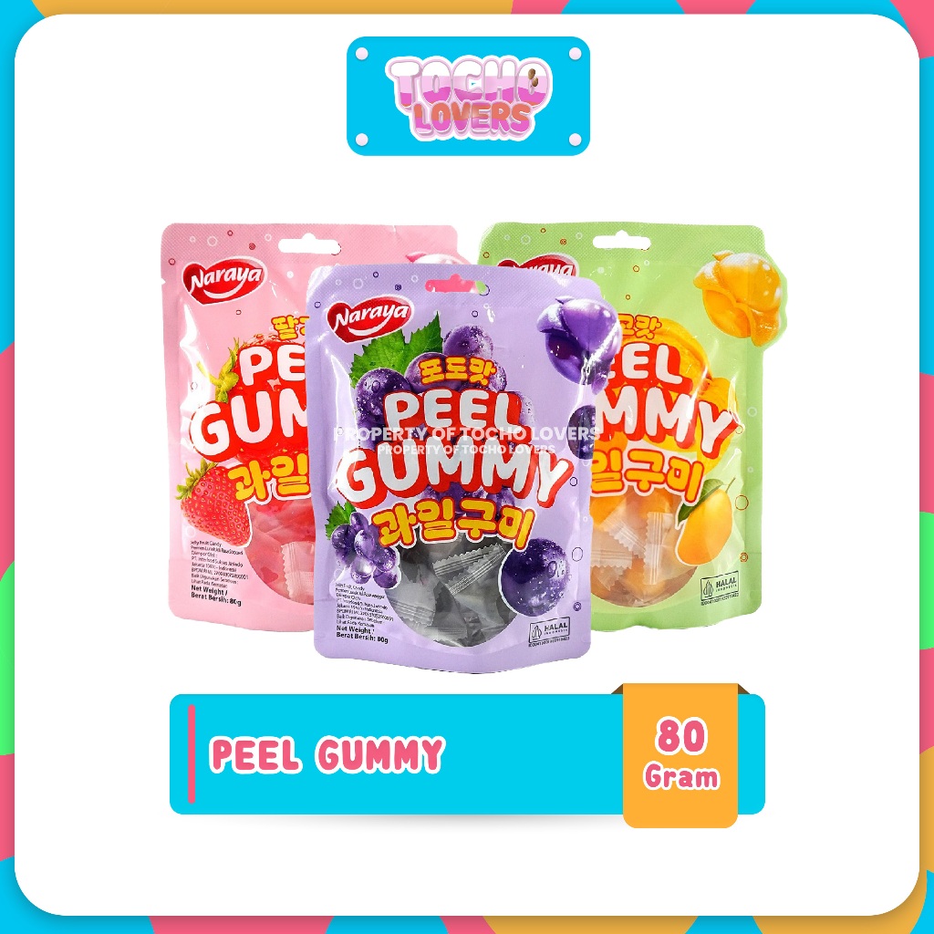 

Naraya Peel Gummy Jelly 80g Strawberry / Grape / Mango