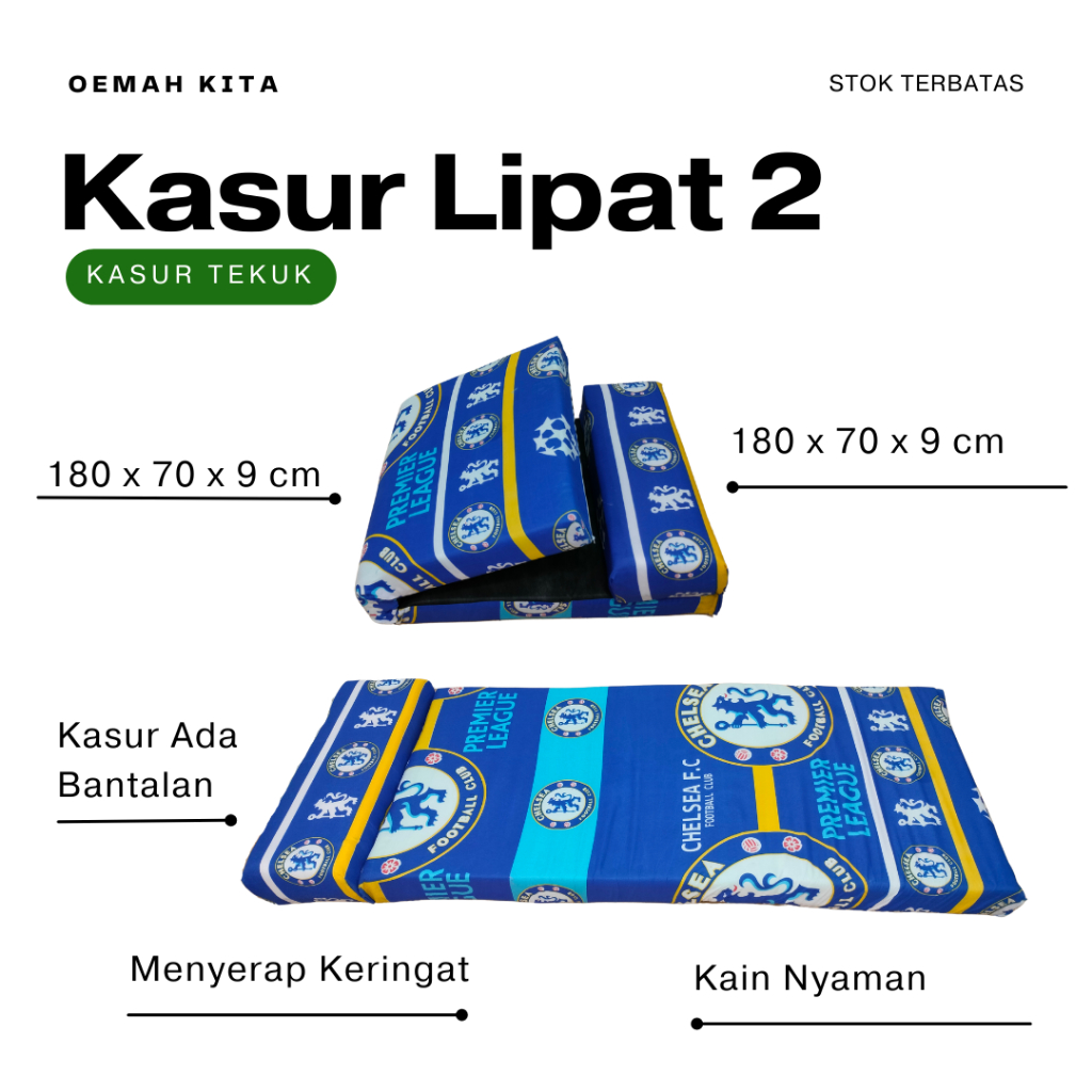 Kasur Lipat 2 Busa 180 x 70 Tebal 9 cm | Kasur Tekuk 2 Murah | Kasur Lantai Anak