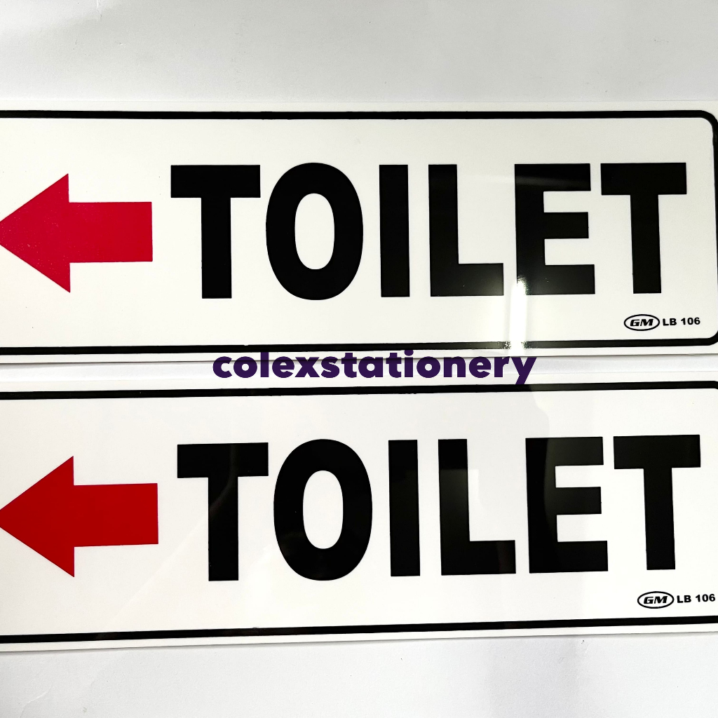 

Sticker Label / Sticker Label Bahan Acrylic Warna Toilet + Panah Kiri Ukuran Besar 10cm x 30 cm (1 Pcs)