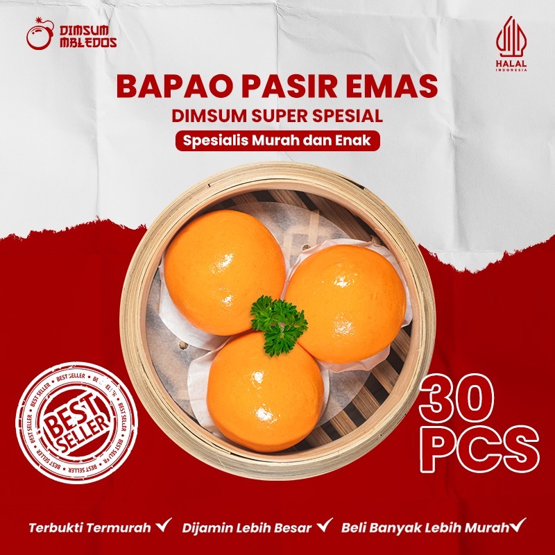 

Dimsum Bakpao Pasir Mas / Kuning Telur Asin Frozen Isi 30 – Halal Premium Pack | Cocok untuk Hotel, Restoran, Kopitiam | Dimsum Mbledos