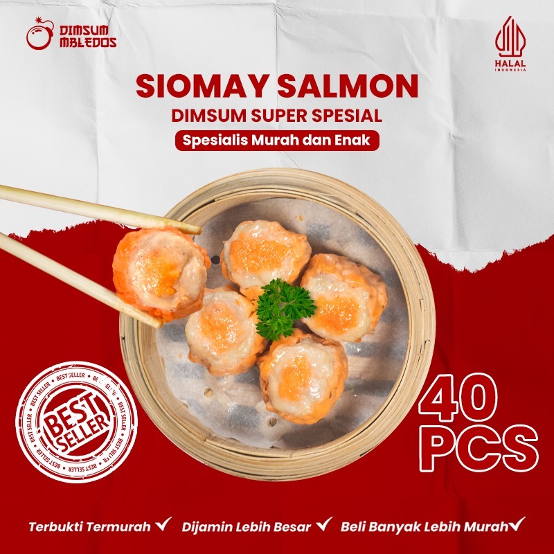 

Dimsum Siomay / Siomay Ikan Salmon Isi 40 Pcs - Frozen Food Halal Mbledos Super Premium Grosir Pack