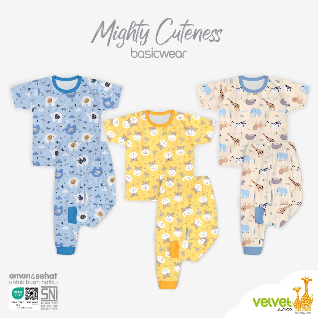 Velvet Junior Setelan Piyama ( Baju Lengan Pendek + Celana Panjang )