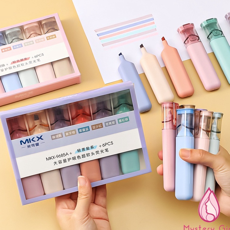 

KODE B8W Highlighter Set Isi 6pcs Warna Macaroon Soft Pastel Estetik Aesthetic