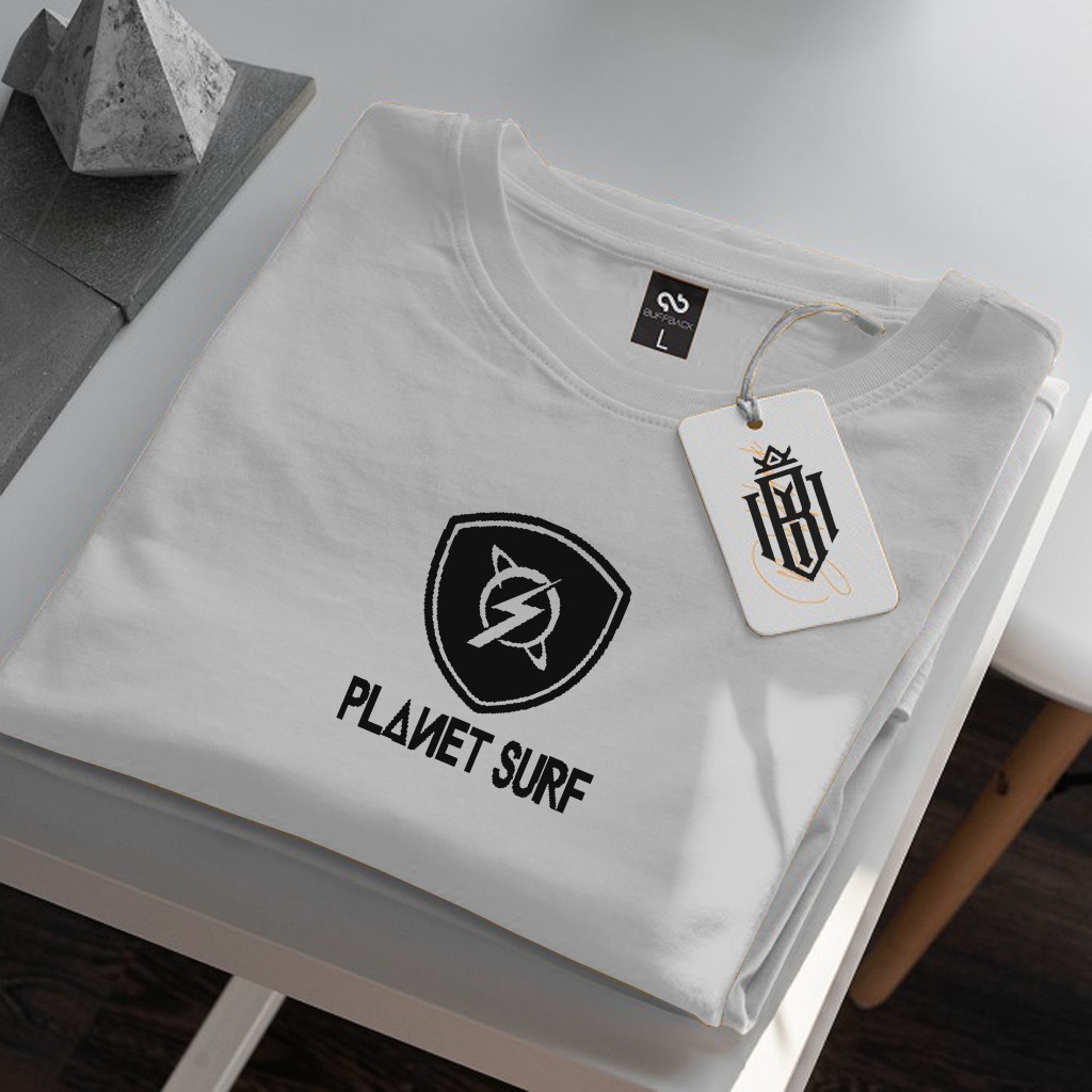 PROMO COD.. Kaos Distro Planet Surf 01 Text Hitam Premium Kaos Oblong Cowok Kaos Pria Atasan Pria Ke