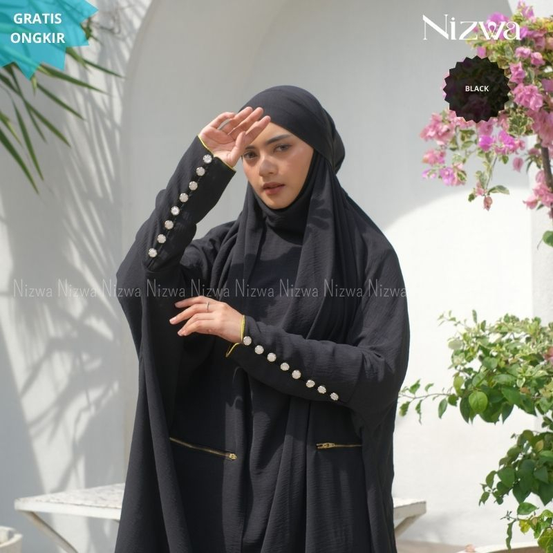 Inara One Set Crinkle Airflow Syar'i -Naila Set French Khimar Set Rok French Khimar -Elshafia Store