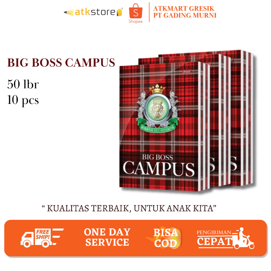 

Big boss Buku tulis Campus 50 Lembar 1 pack isi 10