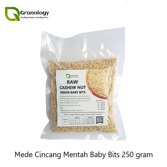 

(RAW) Kacang Mede Cincang Kecil / Cashew Nut Raw Baby Bits - 250 gram