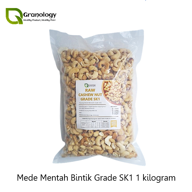 

(RAW) Kacang Mede Mentah Bintik / Cashew Nut Raw Grade SK1 - 1 kilogram