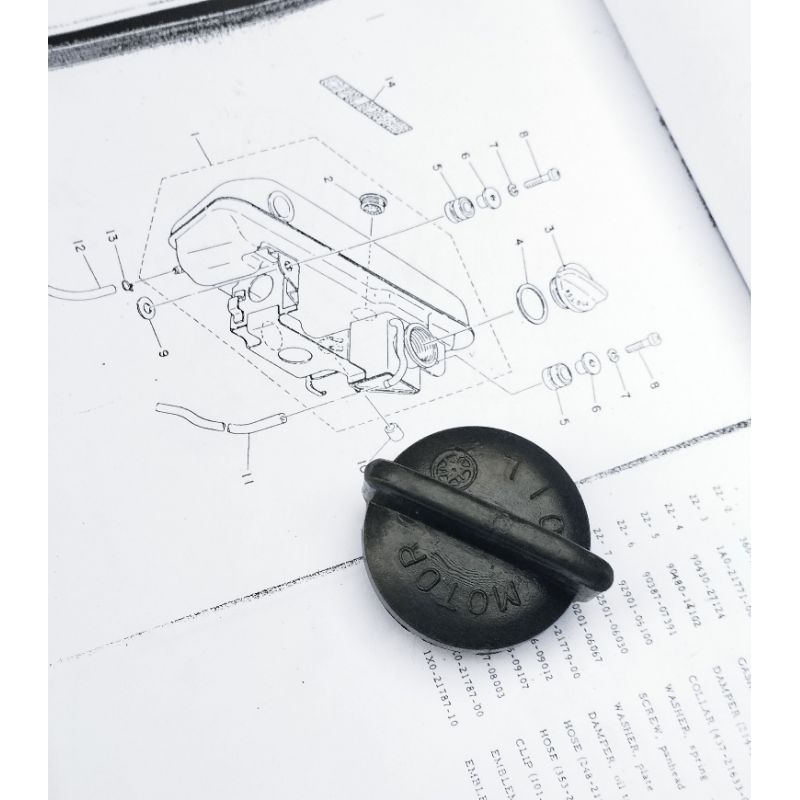 Tutup Tangki Oli Yamaha DT100 DT125 Cap Oil Tank Comp DT100b DT100x Trail Enduro Wadah Tangkioli Sam