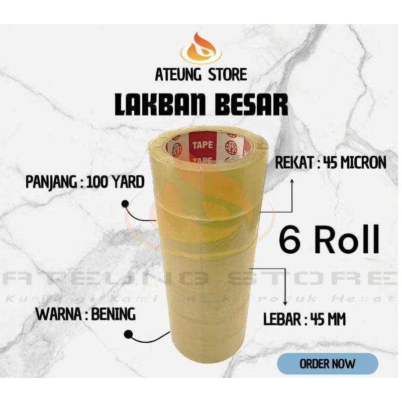 

Lakban Bening & Cokelat 100 yard 6 roll